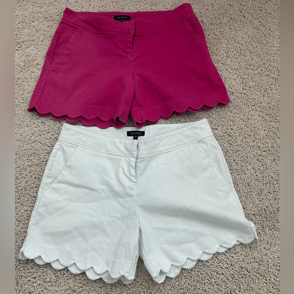 The Limited High Waist Pink and White Shorts